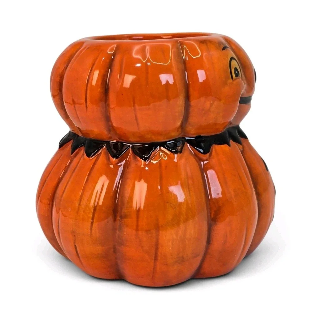 Johanna Parker Stacked Pumpkin Mug Halloween Jack O Lantern Ceramic Orange